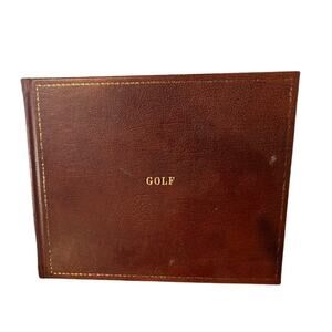 Vintage Leather Golf Scorebook Brown Embossed “Golf” Score Card Book